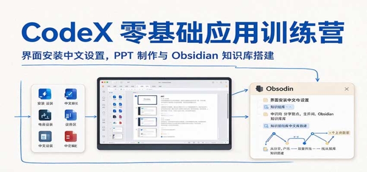 CodeX�����Ӧ��ѵ��Ӫ�����氲װ�������ã�PPT������Obsidian֪ʶ��